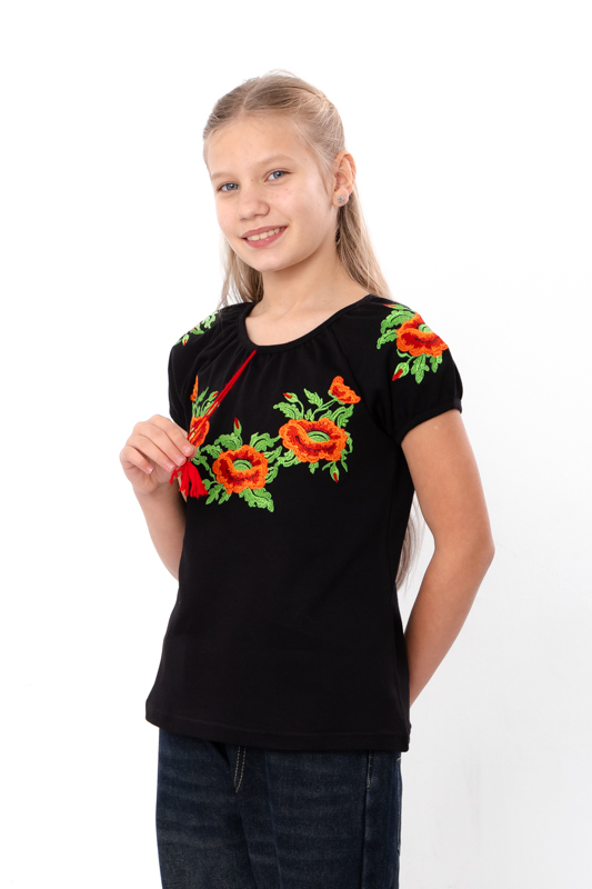 Вишиванка для дівчаток  з коротким рукавом